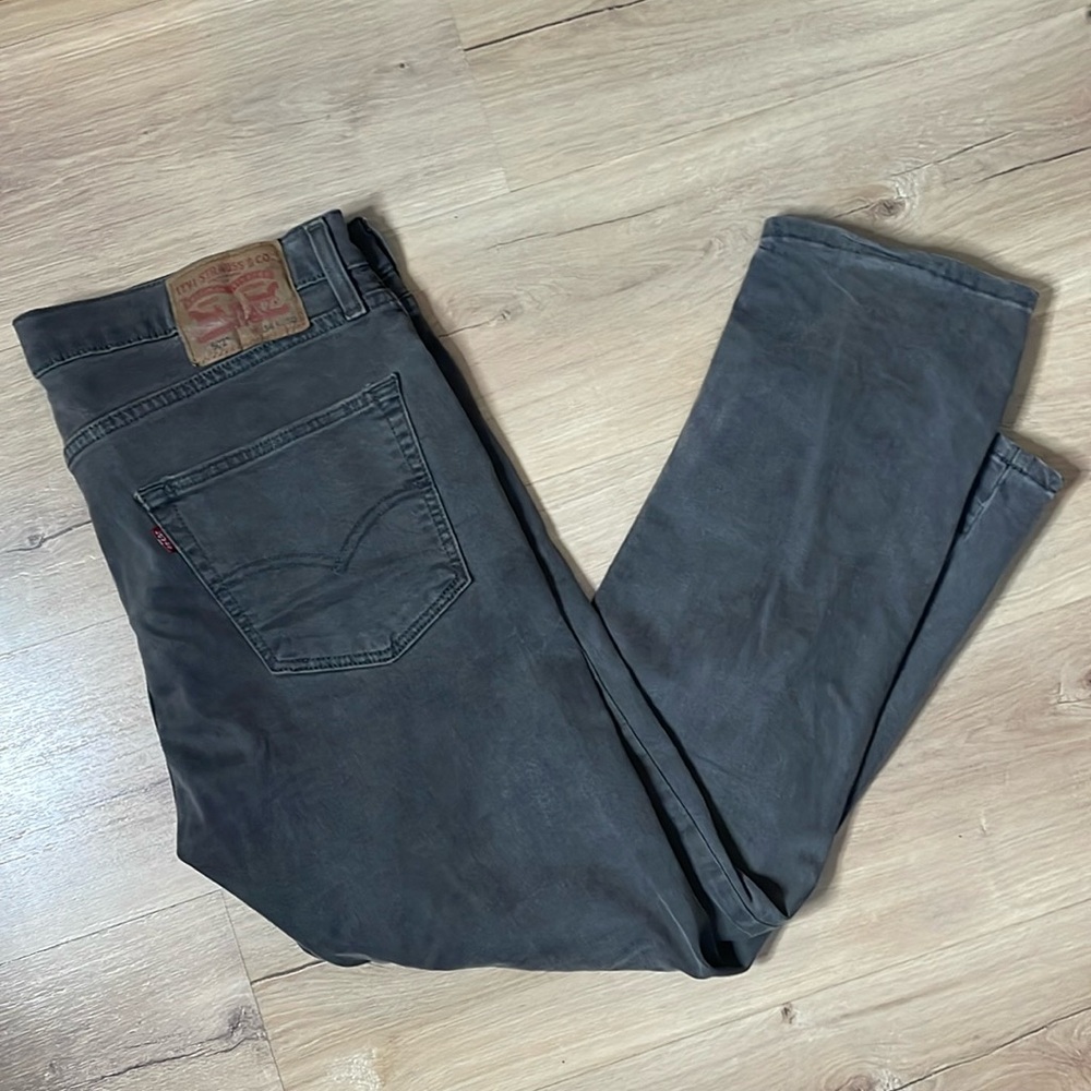 Levi's 502 Taper Fit Gray Denim Jeans. Size‎ 34 x 30. GUC.